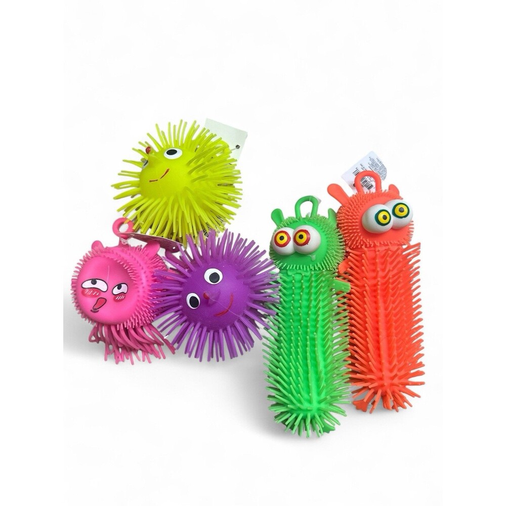 5 Pc Light Up Yoyo Ball Spikey Puffer SensoryToy Flashing Kids NEW